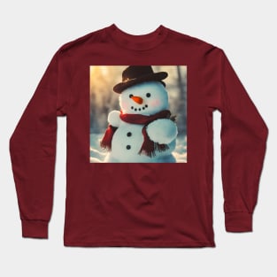 Cute Snowman who also happens to be very Cool Long Sleeve T-Shirt